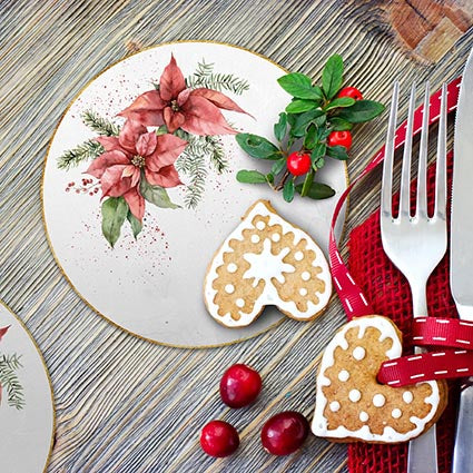 Coaster Poinsetia (set of 6 units)